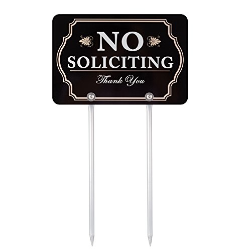 Product Cover Kichwit No Soliciting Sign for Yard, Aluminum, All Metal Construction, Sign Measures 11.8