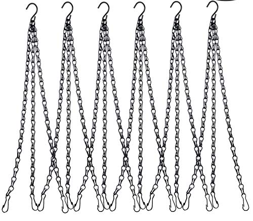 Product Cover Hanging Chain, Heavy Duty 24 Inch Hanging Flower Basket Galvanized Chain -3 Point Garden Plant Hanger for Outdoor or Indoor