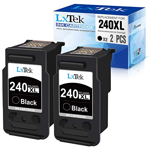 Product Cover LxTek Remanufactured Ink Cartridge Replacement for Canon 240XL PG-240XL PG240XL PG-240 PG240 240XL 240 XL to use with PIXMA MG3620 TS5120 MX472 MG3220 MG2120 MX512 MX532 MG3520 MG3222 (Black, 2 Pack)
