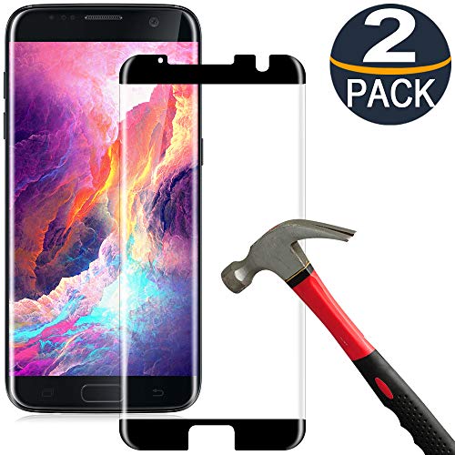 Product Cover [2 Pack] Samsung Galaxy S7 Edge Screen Protector Tempered Glass [Case Friendly][Anti Scratch][3D Curved][3D Full Coverage][HD Clear] Coolpow Tempered Glass Screen Protector for Samsung Galaxy S7 Edge