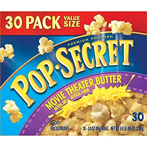 Product Cover Pop Secret Popcorn, Movie Theater Butter, 30 Count bags Of 3.0oz Each