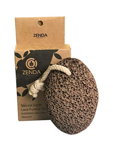 Product Cover Natural Earth Lava Pumice Stone for Foot Callus by Zenda Naturals with Gift Box - Premium Callus Remover for Feet and Hands - Pedicure Tools, Exfoliation to Remove Dead Skin - Natural Foot File