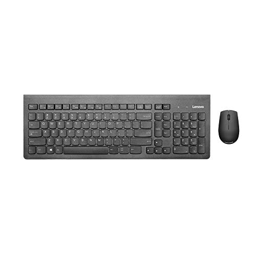 Product Cover Lenovo 500 Wireless Combo Keyboard & Mouse, Full-Sized Keyboard, 1000 DPI Resolution Mouse, 2.4 GHz Wireless Connection, Long Battery Life, Desktop, Laptop, GX30N71805, Black