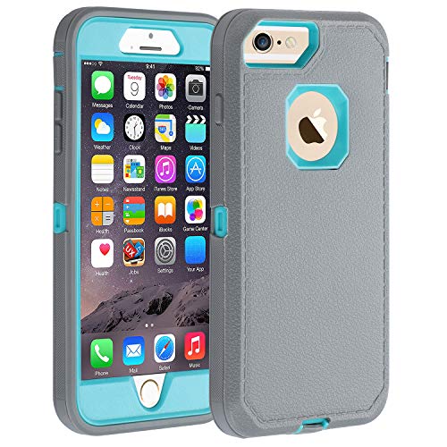 Product Cover Co-Goldguard iPhone 6/6s Case,[Heavy Duty] [Litchi Pattern Series] Armor 3 in 1 Rugged Cover with Screen Bumper Shockproof Drop-Proof Tough Shell Case for Apple iPhone 6/6s 4.7 inch (Grey/Green)