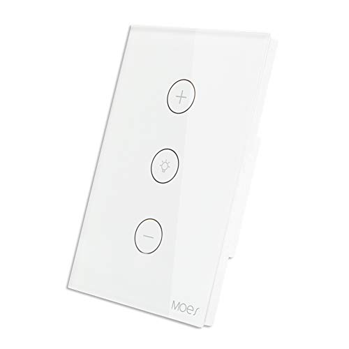 Product Cover MOES WiFi Smart Dimmer Light Switch Glass Touch Panel Wireless Remote Control Anywhere Compatible with Alexa and Google Assistant Timing Function No Hub Required