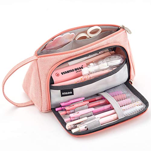 Product Cover EASTHILL Medium Capacity Pencil Case Multi-Slot Pen Bag Pouch Holder for Middle High School Office College Girl Adult Simple Storage Case Pink