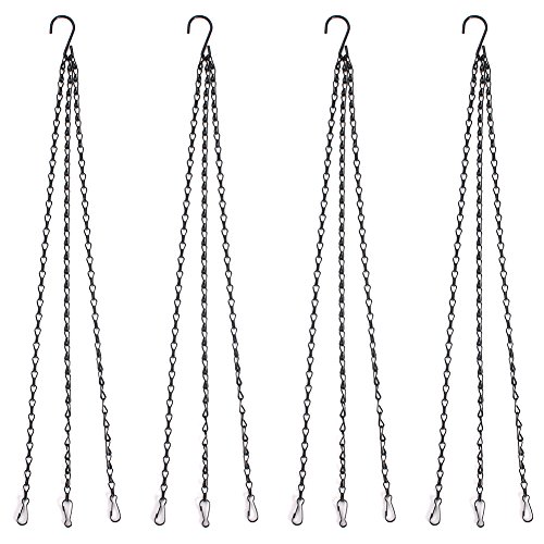 Product Cover HAZOULEN Black Hanging Basket Chains Flower Plant Pot Replacement Chain Hanger for Bird Feeders, Planters, Lanterns and Ornaments, 4 Pack, 20 inch