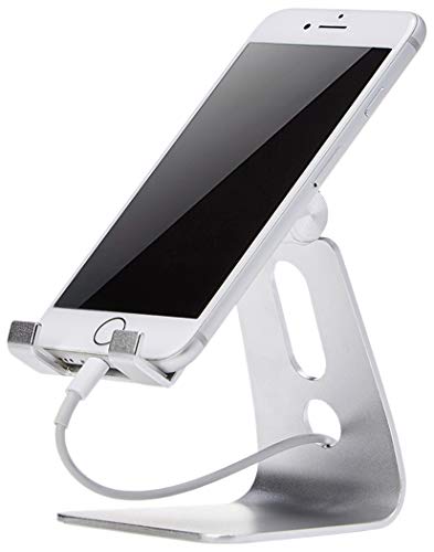Product Cover AmazonBasics Adjustable Cell Phone Desk Stand for iPhone and Android, Silver