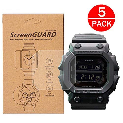 Product Cover [5-Pack] for Casio GX-56BB Watch Screen Protector, Full Coverage Screen Protector for GX-56BB /GX56BB Watch HD Clear Anti-Bubble and Anti-Scratch