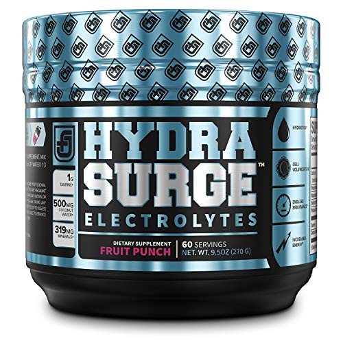 Product Cover HYDRASURGE Electrolyte Powder - Hydration Supplement with Key Minerals, Himalayan Sea Salt, Coconut Water, More - 60 Servings (Keto Friendly) - Refreshing Fruit Punch Flavor