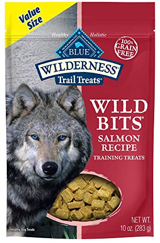 Product Cover Blue Buffalo Wilderness Trail Treats Wild Bits Grain Free Soft-Moist Training Dog Treats, Salmon Recipe 10-oz bag