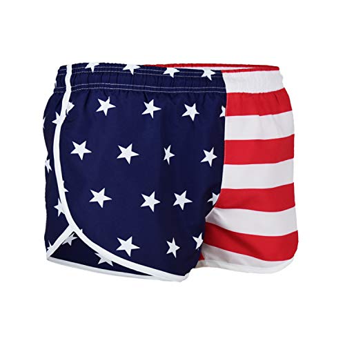 Product Cover VBRANDED Men's American Flag Side Split Running Shorts with Mesh Linen