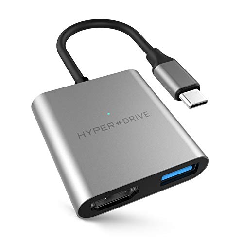 Product Cover HyperDrive USB Type C HDMI Adapter, 3-in-1 USB C to HDMI Converter Aluminum Digital Multiport Type-C Hub w 4K HDMI, USB-C w Power Delivery, USB 3.1 for MacBook, Ultrabook, Chromebook, PC, USBC Devices