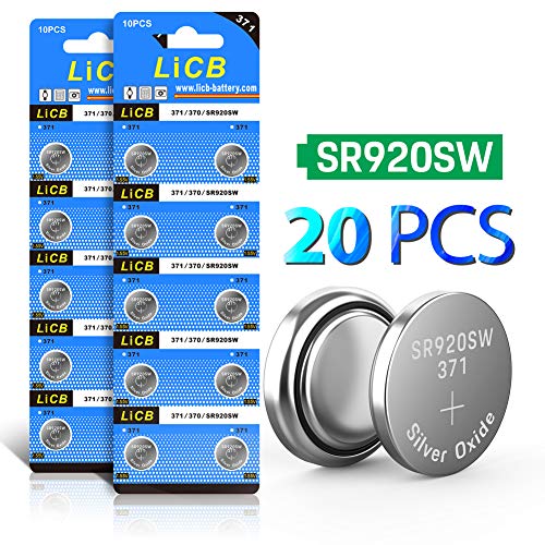Product Cover LiCB 20 Pack SR920SW 371 370 AG6 Battery 1.5V Button Cell Watch Batteries