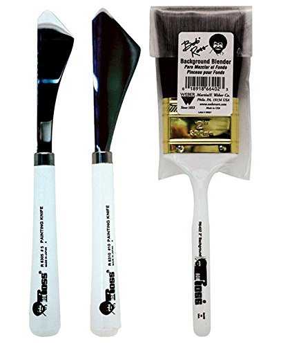 Product Cover Bob Ross Painting Supplies Knife Set with Background Blender Brush Kit
