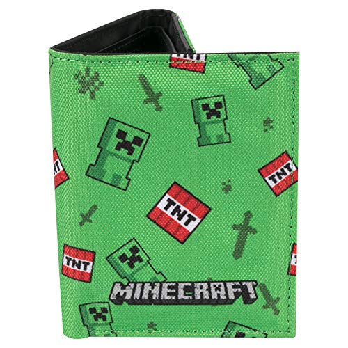 Product Cover JINX Minecraft Creeper Sprite Nylon Tri-Fold Wallet (Multi-Color, One Size)