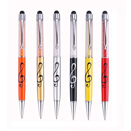 Product Cover Stylus Pen Crystal Ballpoint Pens Capacitive Diamond Writing Pens Music Note Ball Point Fit All Touch Screens Device (Stylus Ballpoint)