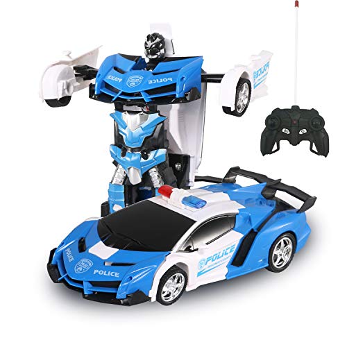 Product Cover GAINER Transform Car Robot, Robot Deformation Car Model Toy for Children, Transforming Robot Remote Control Car with One Button Transformation & Realistic Engine Sounds &360 Speed Drifting 1:18 Scale