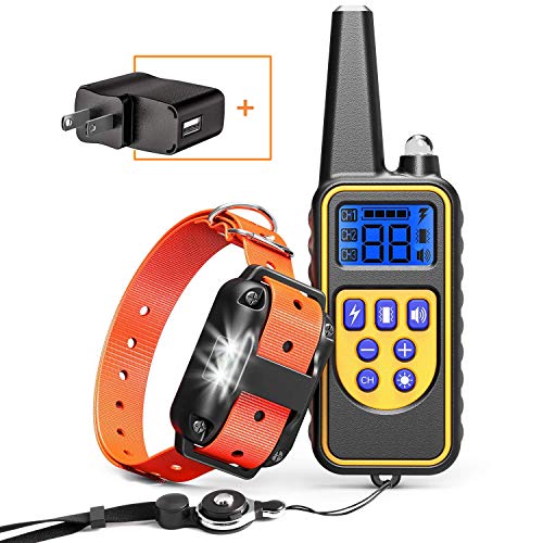 Product Cover Cambond Dog Shock Collar with Remote, Waterproof Dog Training Collar 2600ft Control Range Rechargeable Shock Collar for Medium and Large Breed Dogs with 4 Training Modes Light Shock Vibration Beep