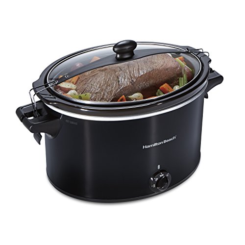 Product Cover Hamilton Beach Extra-Large Stay or Go Portable 10-Quart Slow Cooker With Lid Lock, Dishwasher-Safe Crock, Black (33195)