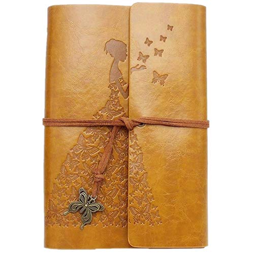 Product Cover Leather Journal, Classic Spiral Bound Notebook Refillable Sketch Book Travel Journal to Write in for Women Girls with Gift Box