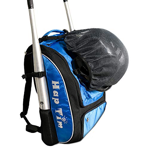 Product Cover Hap Tim Baseball Bag/Softball Bag - Bat Bag Backpack for Kids Girls Youth Adults -Large Capacity Baseball/Softball Backpack Fits 2 Bats, Helmet, Field Mask, Gloves, Cleats with Separat（US1001-SkyBule