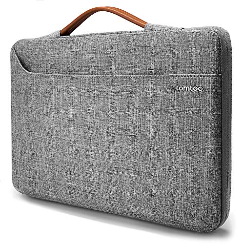 Product Cover tomtoc 15-15.4 Inch 360° Protective Laptop Sleeve for 15 inch Microsoft Surface Book 2 & Dell XPS 15 & 15.4 Inch Old MacBook Pro Retina, Handle & Accessory Pocket Zipper Bag, Gray