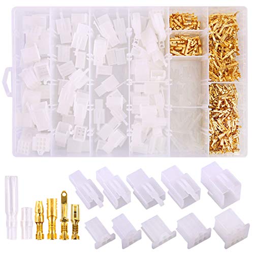 Product Cover Swpeet 700Pcs Automotive Electrical Wire Connectors Kit, 2.8mm 2 3 4 6 9 Pin Automotive Electrical Wire Connectors Pin Header Crimp Wire Terminals and 30 Kits 4mm Car Motorcycle Bullet Terminal Wire