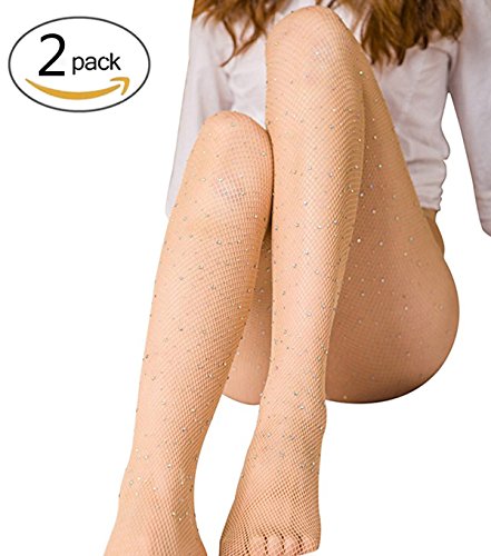Product Cover DancMolly Sparkle Rhinestone Fishnet Stockings Crystal High Waist Mesh Hollow Out Pantyhose for Women Tights Set