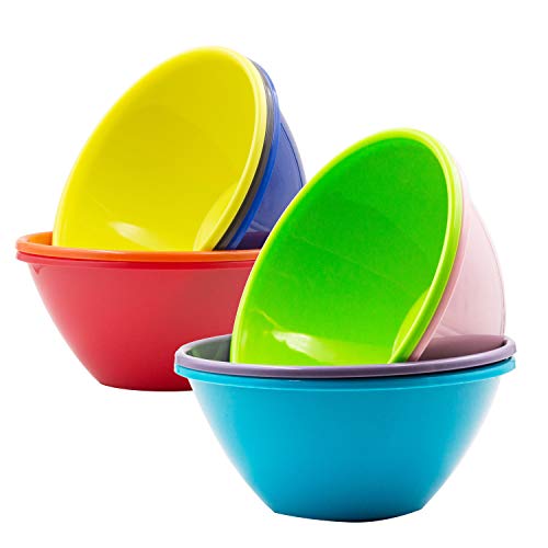 Product Cover Youngever 32 Ounce Plastic Bowls, Large Cereal Bowls, Large Soup Bowls, Microwave Safe, Dishwasher Safe, Set of 9 in 9 Assorted Colors