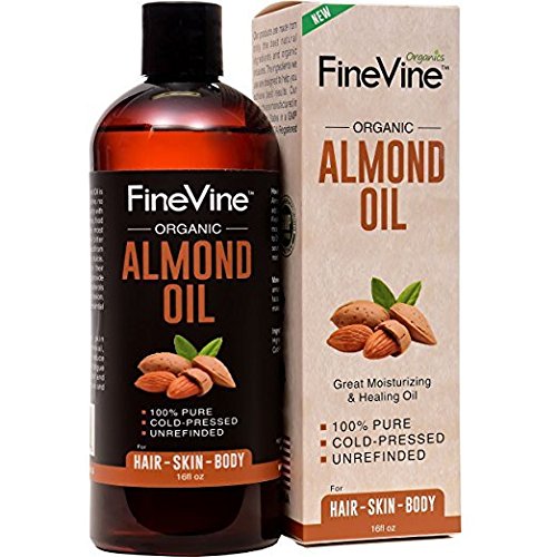 Product Cover 100% Pure Almond Oil - 16 oz - For Skin Moisturizer, Wrinkles, Massage, Anti-Aging and Body Oil - Best Cold Pressed, Organic Carrier Oil