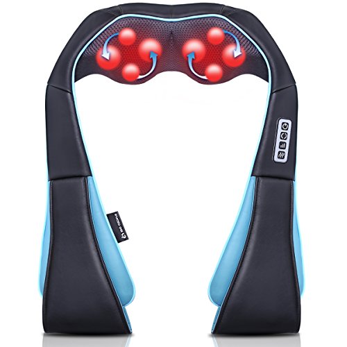 Product Cover Neck Shoulder Back Massager with Heat - Shiatsu Neck Massager Present for Christmas Gift for Men/Women/Mom/Dad - Deep Kneading Massage for Neck, Back, Shoulder, Waist, Leg, Feet and Muscle