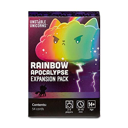 Product Cover TeeTurtle Unstable Unicorns Rainbow Apocalypse Expansion Pack - Designed To Be Added To Your Unstable Unicorns Card Game, Black