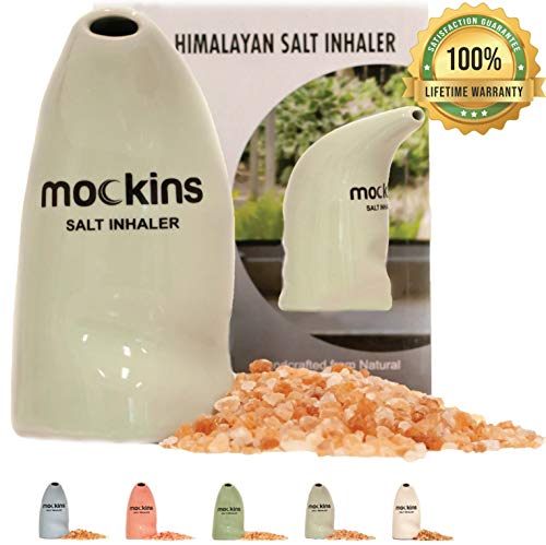 Product Cover mockins Easy to Use Ceramic Salt Inhaler and Includes Pure Himalayan Pink Salt - Olive Color | Asthma and Allergy Relief