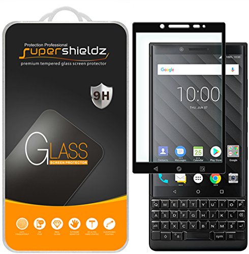 Product Cover (2 Pack) Supershieldz for BlackBerry Key2 Tempered Glass Screen Protector, (Full Screen Coverage) Anti Scratch, Bubble Free (Black)
