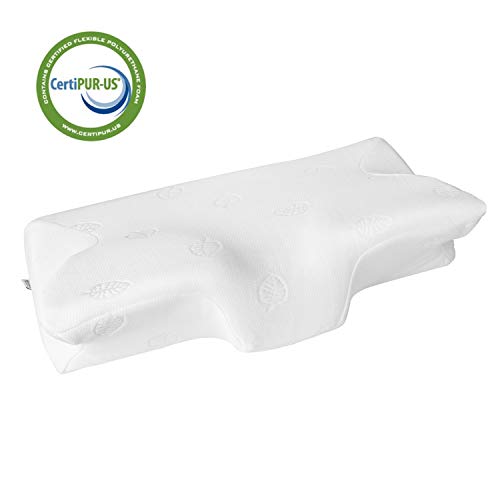 Product Cover MARNUR 23.5×14.5×5.5 in Cervical Pillow Contour Memory Foam Orthopedic Pillow for Neck Pain Sleeping for Side Sleeper Back Sleeper Stomach Sleeper+White Pillowcase(1 PCS)