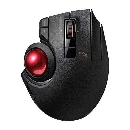 Product Cover ELECOM M-XPT1MRXBK Trackball Mouse, Wired, Wireless, and Bluetooth, Gaming, High-Performance Ruby Ball, 8 Mappable Buttons, Smooth Scrolling, Extra Large, EX-G PRO, Black