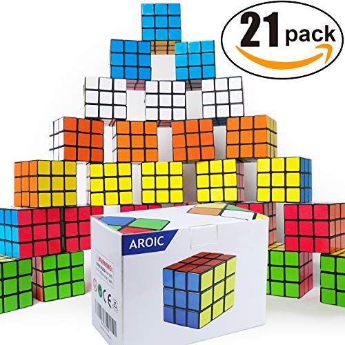 Product Cover AROIC Mini Cube, Puzzle Party Toy, Eco-Friendly Material with Vivid Colors,Party Favor School Supplies Puzzle Game Set for Boy Girl Kid Child, Magic Cube Goody Bag Filler Birthday Gift Giveaway