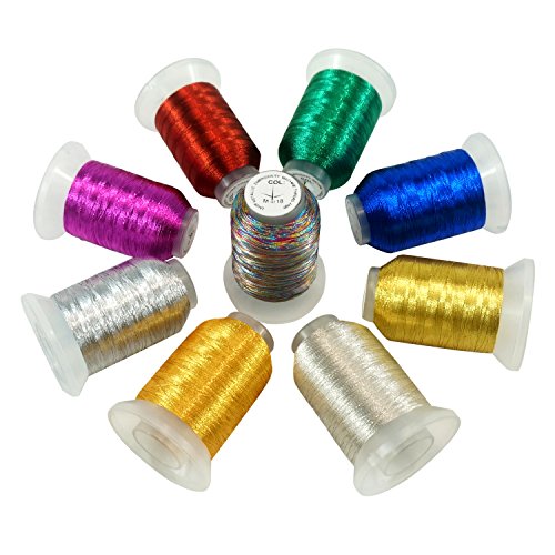 Product Cover New Brothread 9 Basic Colors Metallic Embroidery Machine Thread Kit 500M (550Y) Each Spool for Computerized Embroidery and Decorative Sewing