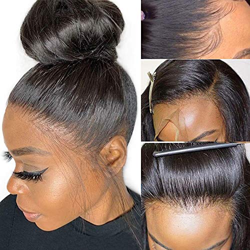 Product Cover Aatifa Lace Front Pre-plucked Wigs Human Hair Malaysian Straight Remy Virgin Hair 130% Density 24 Inches for Black Women