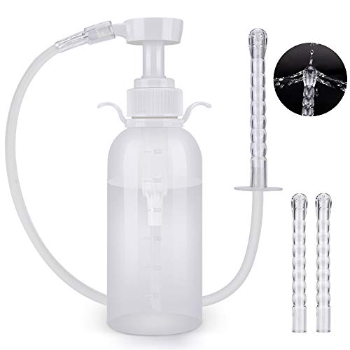 Product Cover 300ml Vaginal Douche Cleaner - Anal Douche Vagina Cleaning Kit, 3 Nozzle Tips - Reusable Manual Pressure Enemas for Douche, Coffee & Water Colon Cleansing/Detox (300ml/10.1oz)