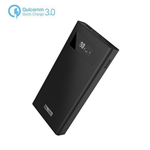 Product Cover 20000mAh Portable Charger,Quick Charge 3.0 Dual Input Output Typec-C Port with LCD Display High Capacity Power Bank,External Battery Pack for iPhone, Samsug,Android and More (Black)