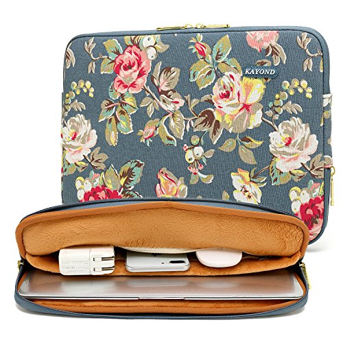 Product Cover kayond Water-Resistant Canvas 11.6 Inch Laptop Sleeve-Blue Water Hyacinth