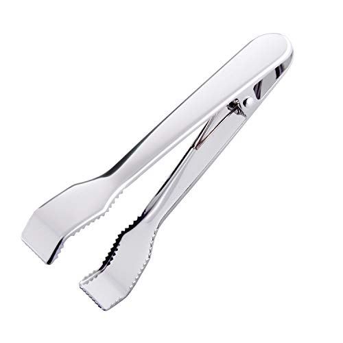 Product Cover HINMAY Ice Tongs for Ice Bucket 6-3/4 Inch - Premium 18/8 Stainless Steel Ice Tongs with Teeth for Ice Sugar Cubes Tea Party Coffee Bar Serving