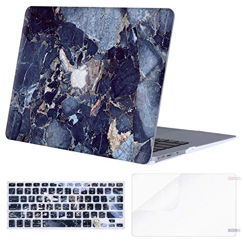 Product Cover MOSISO MacBook Air 13 inch Case (A1369 & A1466, Older Version 2010-2017 Release), Plastic Pattern Hard Case&Keyboard Cover&Screen Protector Only Compatible with MacBook Air 13, Navy Blue Marble