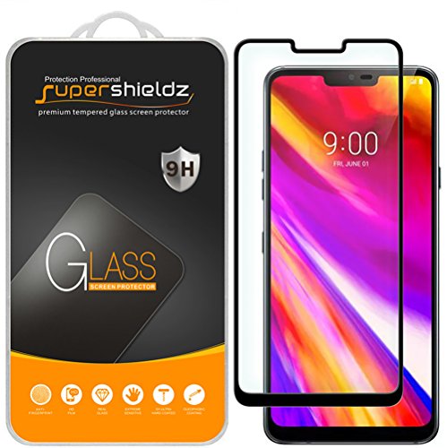 Product Cover (2 Pack) Supershieldz for LG G7 ThinQ Tempered Glass Screen Protector, (Full Cover) (3D Curved Glass) Anti Scratch, Bubble Free (Black)