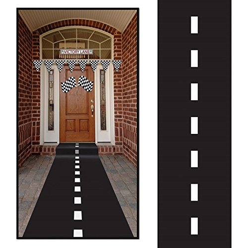 Product Cover 10ft Long Racetrack Floor Running Racer Party Decoration Mat Drag Race Car Road Go Kart Theme Birthday Games (2ft Wide) by Super Z Outlet