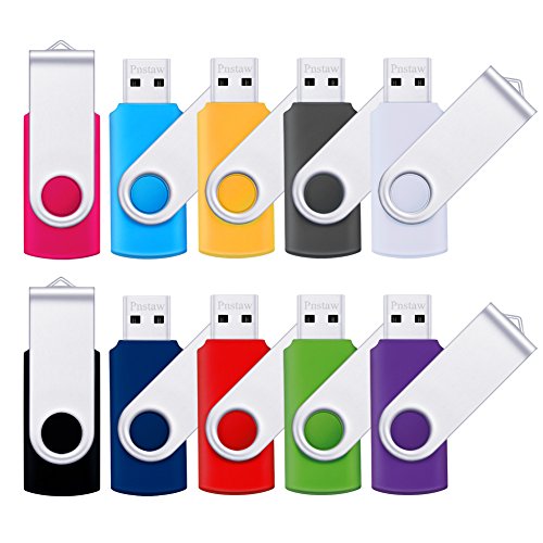 Product Cover 32GB USB 2.0 Flash Drive Pnstaw Swivel Memory Stick Thumb Drive Pen Drives Jump Drive for Data Storage, File Sharing(10 Pack,Multi-Color) (32GB)