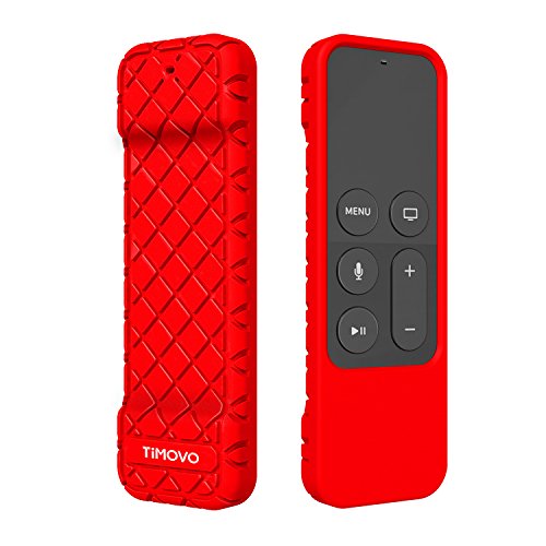 Product Cover TiMOVO Protective Case Compatible for Apple TV 4K/4th Gen Remote, Anti Slip & Shock Proof Skin, Lightweight Soft Silicone Cover Fit Apple TV 4K Siri Remote Controller - Red