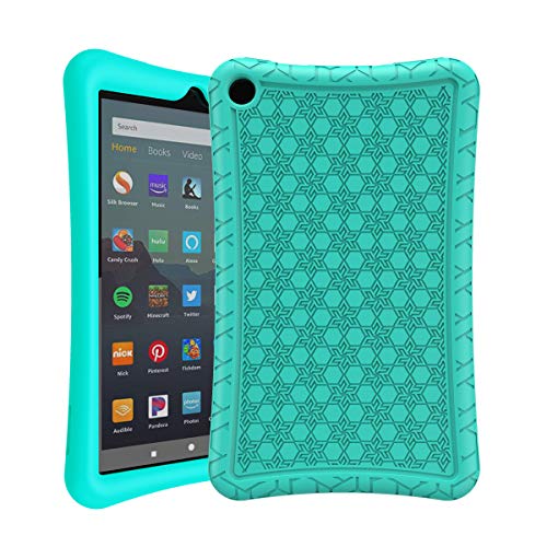 Product Cover AVAWO Silicone Case for Amazon Fire 7 Tablet with Alexa (7th & 9th Generation, 2017 & 2019 Release - Anti Slip Shockproof Light Weight Protective Cover, Turquoise
